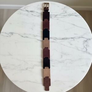 Handmade Genuine Leather Panel Belt – Rustic Boho Vintage